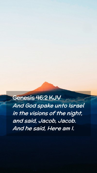 Picture 02 - Genesis 46:2 KJV Mobile Phone Wallpaper - And God spake unto Israel in the visions of the - Mobile Bible Verse Wallpaper