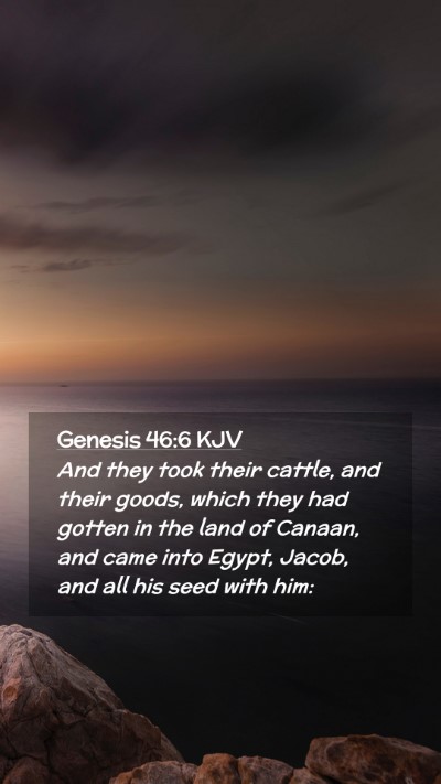 Picture 02 - Genesis 46:6 KJV Mobile Phone Wallpaper - And they took their cattle, and their goods, - Mobile Bible Verse Wallpaper