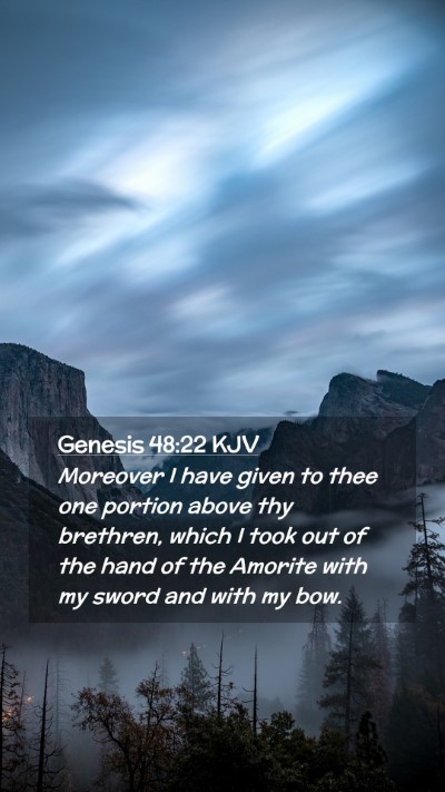 Picture 02 - Genesis 48:22 KJV Mobile Phone Wallpaper - Moreover I have given to thee one portion above - Mobile Bible Verse Wallpaper