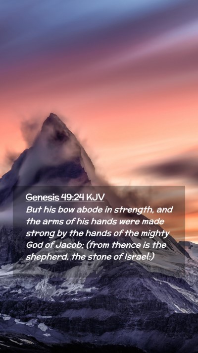 Picture 02 - Genesis 49:24 KJV Mobile Phone Wallpaper - But his bow abode in strength, and the arms of - Mobile Bible Verse Wallpaper