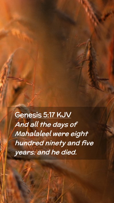 Picture 02 - Genesis 5:17 KJV Mobile Phone Wallpaper - And all the days of Mahalaleel were eight hundred - Mobile Bible Verse Wallpaper