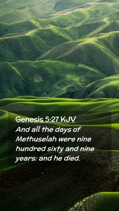 Picture 02 - Genesis 5:27 KJV Mobile Phone Wallpaper - And all the days of Methuselah were nine hundred - Mobile Bible Verse Wallpaper