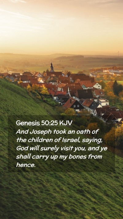 Picture 02 - Genesis 50:25 KJV Mobile Phone Wallpaper - And Joseph took an oath of the children of - Mobile Bible Verse Wallpaper