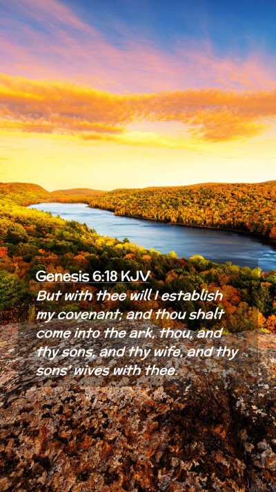 Picture 02 - Genesis 6:18 KJV Mobile Phone Wallpaper - But with thee will I establish my covenant; and - Mobile Bible Verse Wallpaper