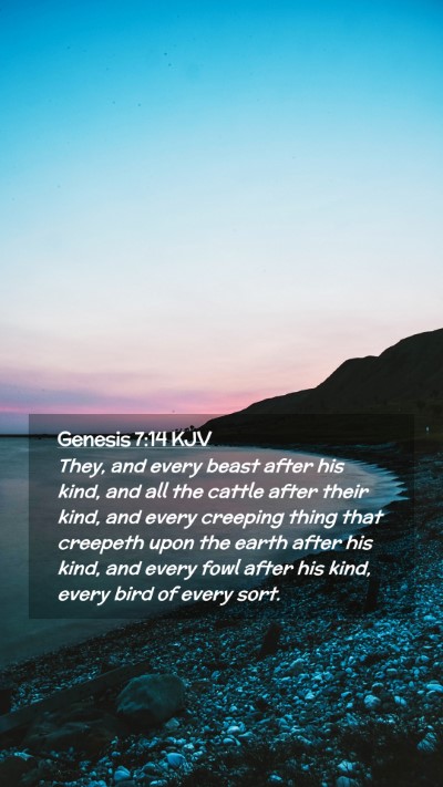 Picture 02 - Genesis 7:14 KJV Mobile Phone Wallpaper - They, and every beast after his kind, and all the - Mobile Bible Verse Wallpaper