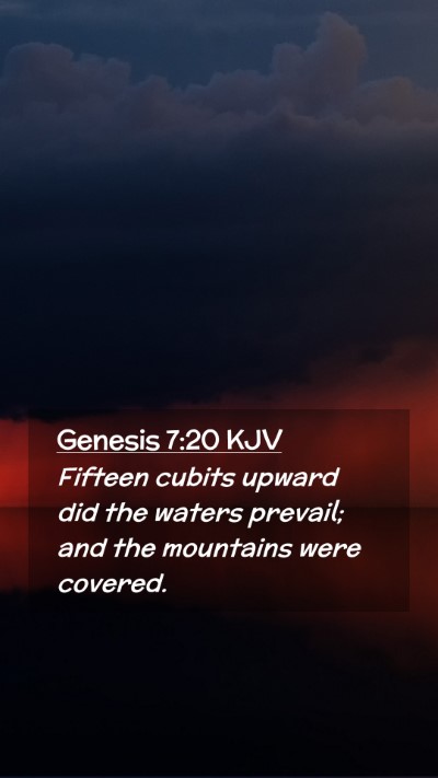 Picture 02 - Genesis 7:20 KJV Mobile Phone Wallpaper - Fifteen cubits upward did the waters prevail; and - Mobile Bible Verse Wallpaper