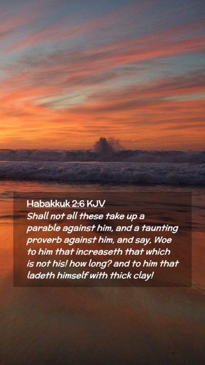 Picture 02 - Habakkuk 2:6 KJV Mobile Phone Wallpaper - Shall not all these take up a parable against - Mobile Bible Verse Wallpaper