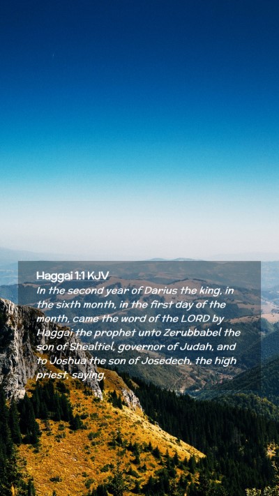 Picture 02 - Haggai 1:1 KJV Mobile Phone Wallpaper - In the second year of Darius the king, in the - Mobile Bible Verse Wallpaper