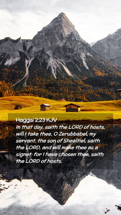 Picture 02 - Haggai 2:23 KJV Mobile Phone Wallpaper - In that day, saith the LORD of hosts, will I take - Mobile Bible Verse Wallpaper