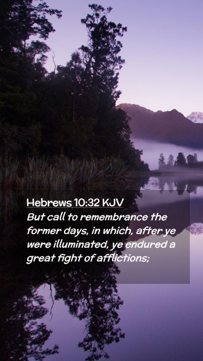 Picture 02 - Hebrews 10:32 KJV Mobile Phone Wallpaper - But call to remembrance the former days, in - Mobile Bible Verse Wallpaper