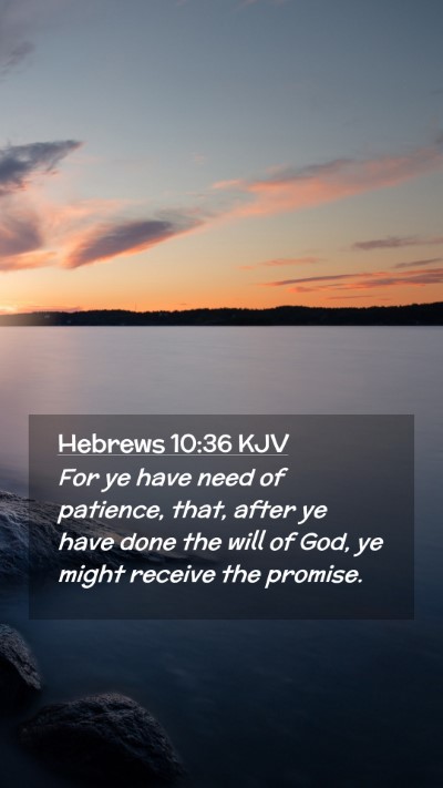 Picture 02 - Hebrews 10:36 KJV Mobile Phone Wallpaper - For ye have need of patience, that, after ye have - Mobile Bible Verse Wallpaper