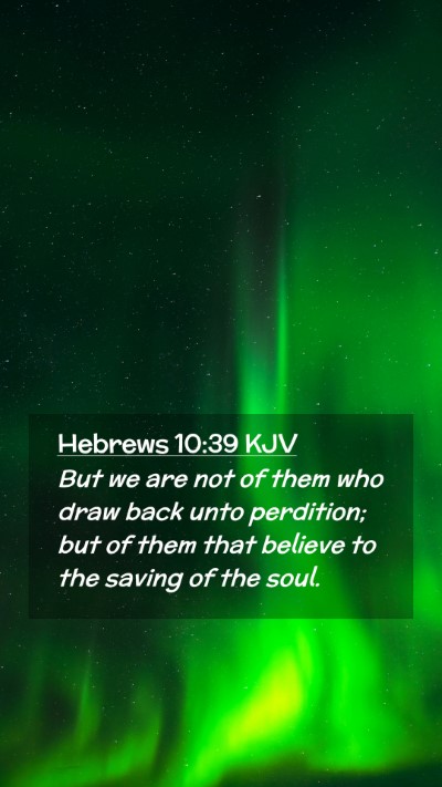 Picture 02 - Hebrews 10:39 KJV Mobile Phone Wallpaper - But we are not of them who draw back unto - Mobile Bible Verse Wallpaper