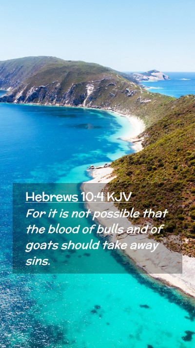 Picture 02 - Hebrews 10:4 KJV Mobile Phone Wallpaper - For it is not possible that the blood of bulls - Mobile Bible Verse Wallpaper