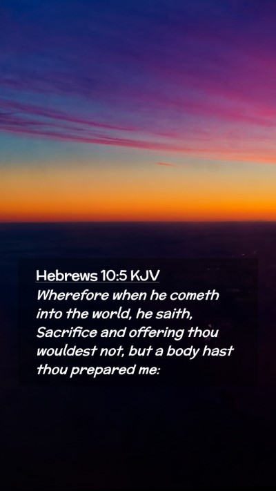 Picture 02 - Hebrews 10:5 KJV Mobile Phone Wallpaper - Wherefore when he cometh into the world, he - Mobile Bible Verse Wallpaper