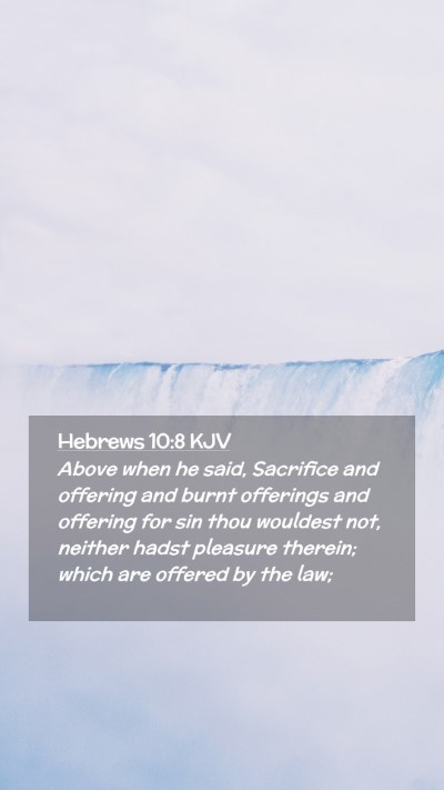 Picture 02 - Hebrews 10:8 KJV Mobile Phone Wallpaper - Above when he said, Sacrifice and offering and - Mobile Bible Verse Wallpaper