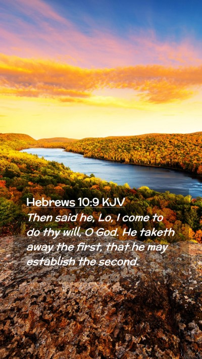 Picture 02 - Hebrews 10:9 KJV Mobile Phone Wallpaper - Then said he, Lo, I come to do thy will, O God. - Mobile Bible Verse Wallpaper