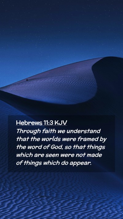 Picture 02 - Hebrews 11:3 KJV Mobile Phone Wallpaper - Through faith we understand that the worlds were - Mobile Bible Verse Wallpaper