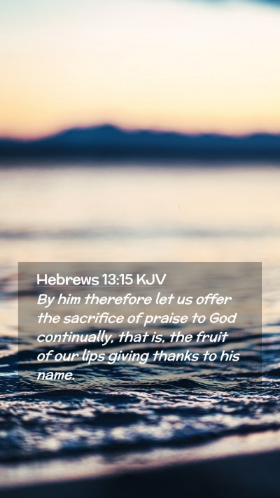 Picture 02 - Hebrews 13:15 KJV Mobile Phone Wallpaper - By him therefore let us offer the sacrifice of - Mobile Bible Verse Wallpaper