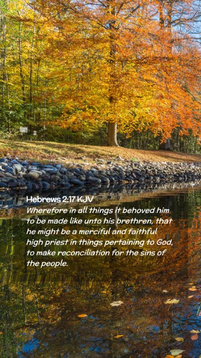 Picture 02 - Hebrews 2:17 KJV Mobile Phone Wallpaper - Wherefore in all things it behoved him to be made - Mobile Bible Verse Wallpaper
