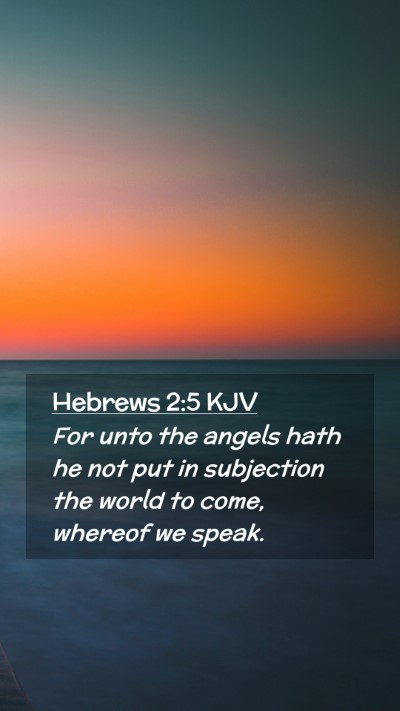 Picture 02 - Hebrews 2:5 KJV Mobile Phone Wallpaper - For unto the angels hath he not put in subjection - Mobile Bible Verse Wallpaper