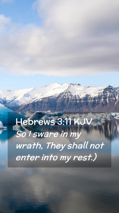 Picture 02 - Hebrews 3:11 KJV Mobile Phone Wallpaper - So I sware in my wrath, They shall not enter into - Mobile Bible Verse Wallpaper