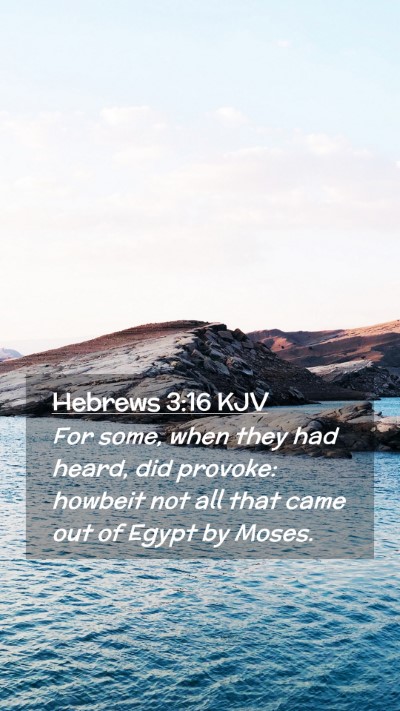 Picture 02 - Hebrews 3:16 KJV Mobile Phone Wallpaper - For some, when they had heard, did provoke: - Mobile Bible Verse Wallpaper