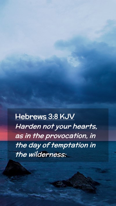 Picture 02 - Hebrews 3:8 KJV Mobile Phone Wallpaper - Harden not your hearts, as in the provocation, in - Mobile Bible Verse Wallpaper