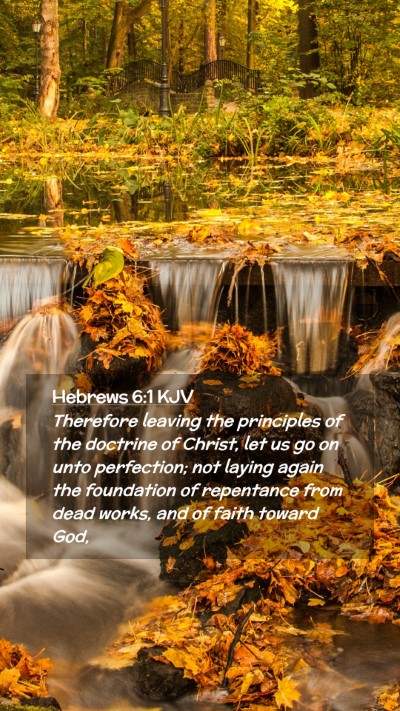 Picture 02 - Hebrews 6:1 KJV Mobile Phone Wallpaper - Therefore leaving the principles of the doctrine - Mobile Bible Verse Wallpaper