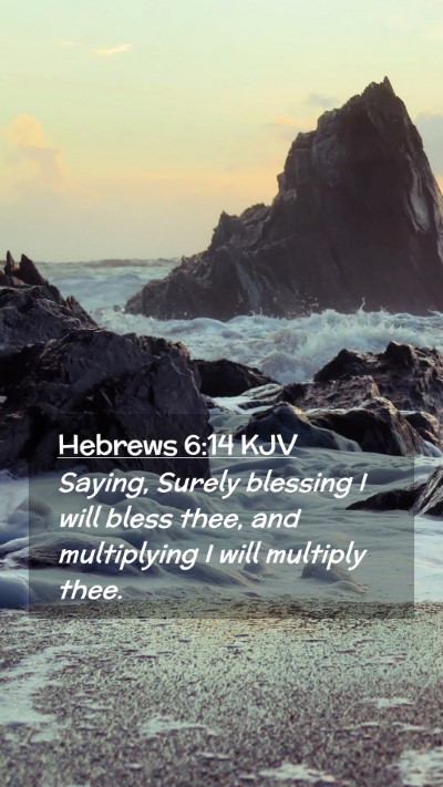 Picture 02 - Hebrews 6:14 KJV Mobile Phone Wallpaper - Saying, Surely blessing I will bless thee, and - Mobile Bible Verse Wallpaper