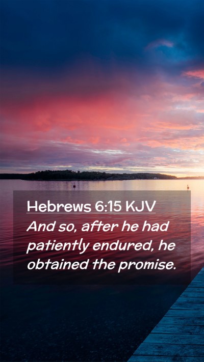 Picture 02 - Hebrews 6:15 KJV Mobile Phone Wallpaper - And so, after he had patiently endured, he - Mobile Bible Verse Wallpaper