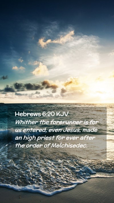 Picture 02 - Hebrews 6:20 KJV Mobile Phone Wallpaper - Whither the forerunner is for us entered, even - Mobile Bible Verse Wallpaper
