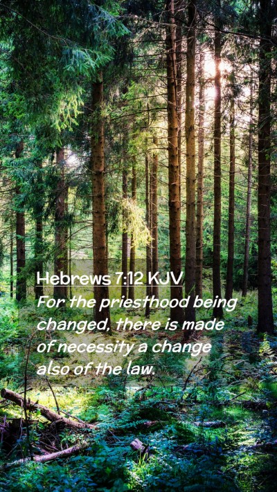Picture 02 - Hebrews 7:12 KJV Mobile Phone Wallpaper - For the priesthood being changed, there is made - Mobile Bible Verse Wallpaper