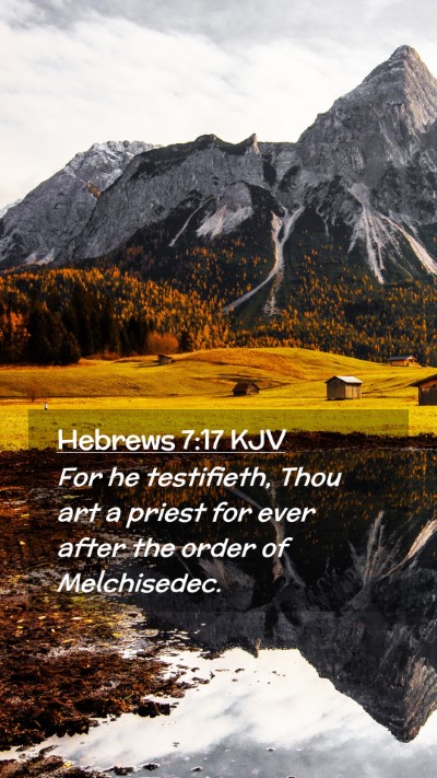Picture 02 - Hebrews 7:17 KJV Mobile Phone Wallpaper - For he testifieth, Thou art a priest for ever - Mobile Bible Verse Wallpaper