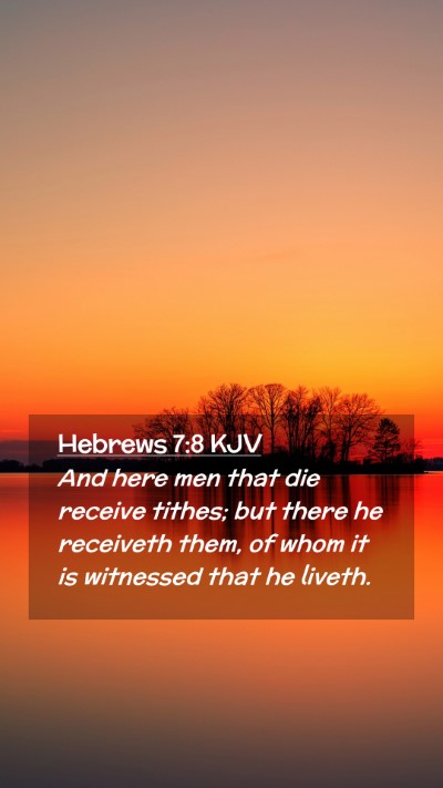 Picture 02 - Hebrews 7:8 KJV Mobile Phone Wallpaper - And here men that die receive tithes; but there - Mobile Bible Verse Wallpaper