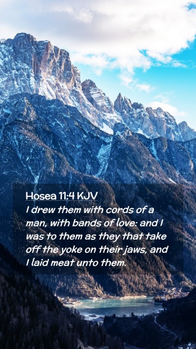 Picture 02 - Hosea 11:4 KJV Mobile Phone Wallpaper - I drew them with cords of a man, with bands of - Mobile Bible Verse Wallpaper