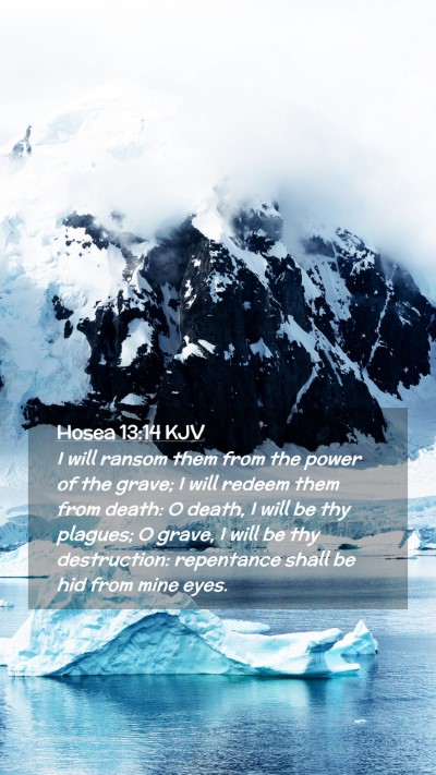 Picture 02 - Hosea 13:14 KJV Mobile Phone Wallpaper - I will ransom them from the power of the grave; I - Mobile Bible Verse Wallpaper