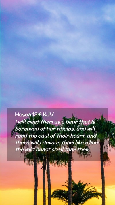 Picture 02 - Hosea 13:8 KJV Mobile Phone Wallpaper - I will meet them as a bear that is bereaved of - Mobile Bible Verse Wallpaper