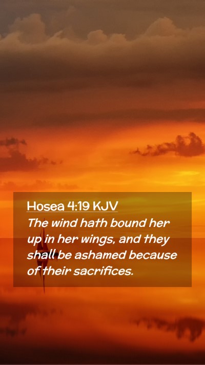 Picture 02 - Hosea 4:19 KJV Mobile Phone Wallpaper - The wind hath bound her up in her wings, and they - Mobile Bible Verse Wallpaper