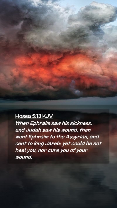 Picture 02 - Hosea 5:13 KJV Mobile Phone Wallpaper - When Ephraim saw his sickness, and Judah saw his - Mobile Bible Verse Wallpaper