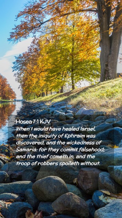 Picture 02 - Hosea 7:1 KJV Mobile Phone Wallpaper - When I would have healed Israel, then the - Mobile Bible Verse Wallpaper