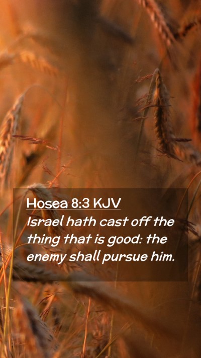 Picture 02 - Hosea 8:3 KJV Mobile Phone Wallpaper - Israel hath cast off the thing that is good: the - Mobile Bible Verse Wallpaper