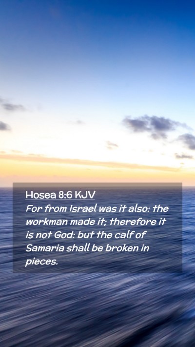 Picture 02 - Hosea 8:6 KJV Mobile Phone Wallpaper - For from Israel was it also: the workman made it; - Mobile Bible Verse Wallpaper