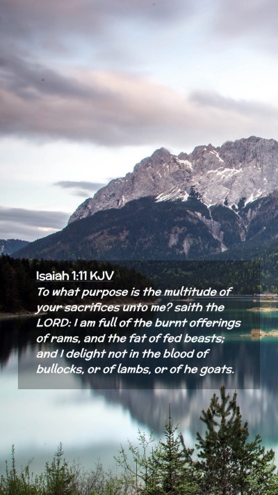 Picture 02 - Isaiah 1:11 KJV Mobile Phone Wallpaper - To what purpose is the multitude of your - Mobile Bible Verse Wallpaper