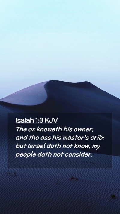 Picture 02 - Isaiah 1:3 KJV Mobile Phone Wallpaper - The ox knoweth his owner, and the ass his - Mobile Bible Verse Wallpaper