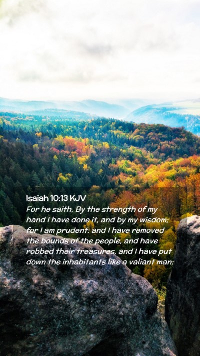 Picture 02 - Isaiah 10:13 KJV Mobile Phone Wallpaper - For he saith, By the strength of my hand I have - Mobile Bible Verse Wallpaper