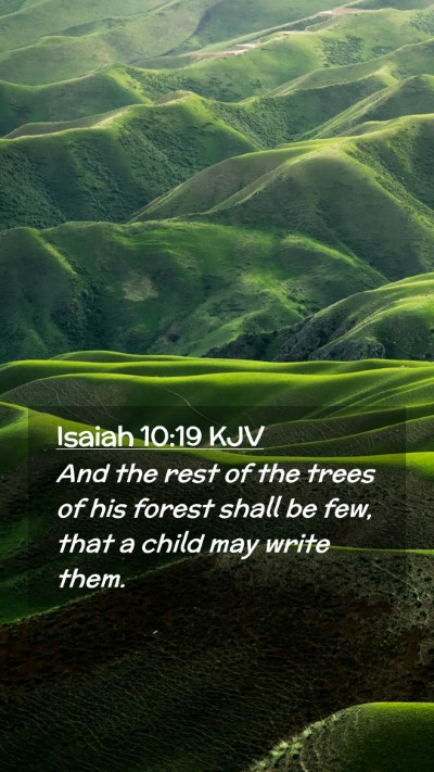 Picture 02 - Isaiah 10:19 KJV Mobile Phone Wallpaper - And the rest of the trees of his forest shall be - Mobile Bible Verse Wallpaper