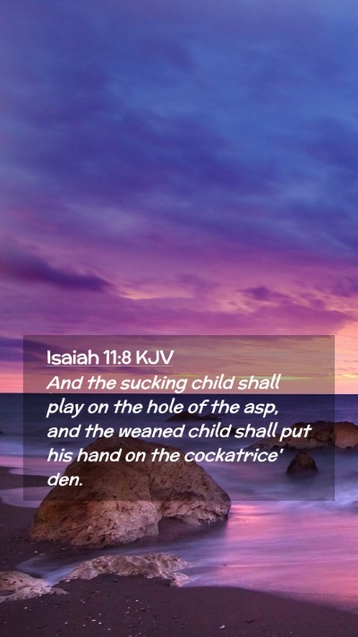 Picture 02 - Isaiah 11:8 KJV Mobile Phone Wallpaper - And the sucking child shall play on the hole of - Mobile Bible Verse Wallpaper