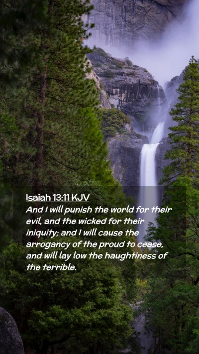 Picture 02 - Isaiah 13:11 KJV Mobile Phone Wallpaper - And I will punish the world for their evil, and - Mobile Bible Verse Wallpaper