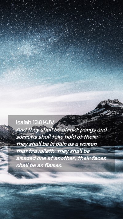 Picture 02 - Isaiah 13:8 KJV Mobile Phone Wallpaper - And they shall be afraid: pangs and sorrows shall - Mobile Bible Verse Wallpaper