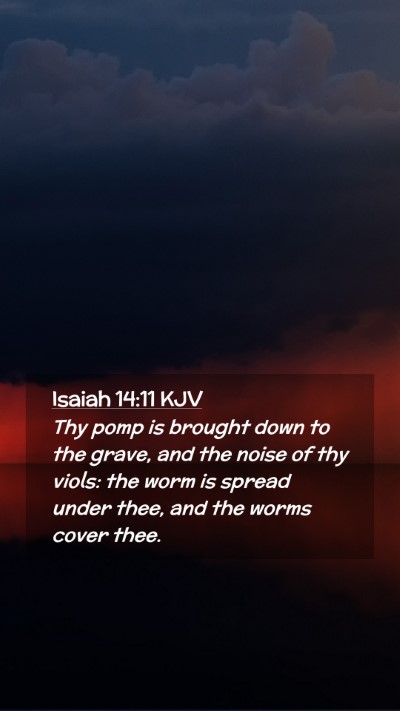 Picture 02 - Isaiah 14:11 KJV Mobile Phone Wallpaper - Thy pomp is brought down to the grave, and the - Mobile Bible Verse Wallpaper